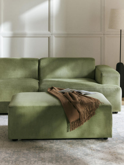 Melvinta XL Corduroy Ottoman, W 116 x D 72 cm