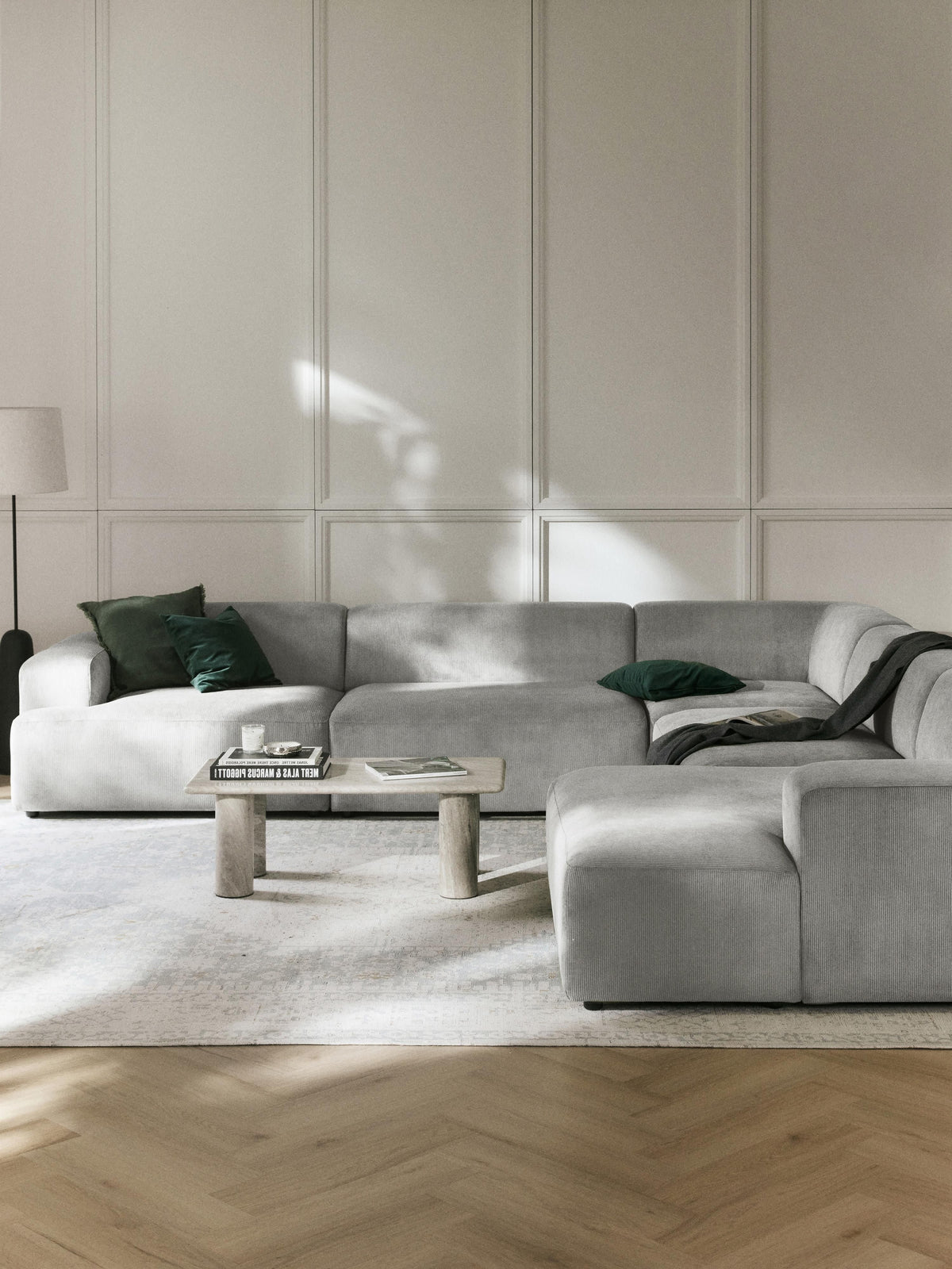 Melvinta XL Corner Sofa in Corduroy