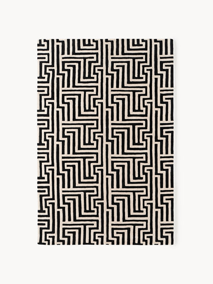 Montvern Hand-Tufted Wool Rug with Raised High-Low Texture