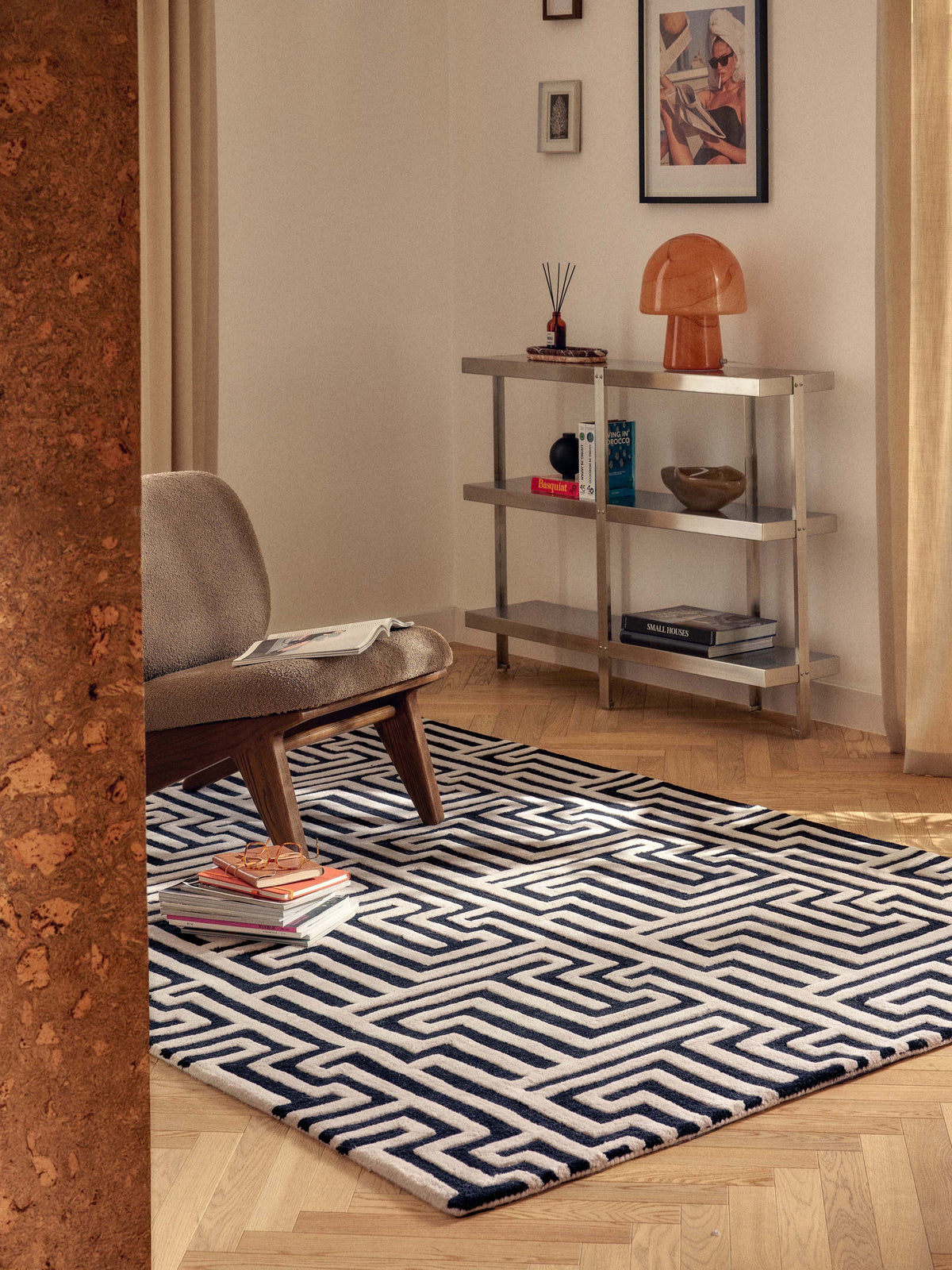 Montvern Hand-Tufted Wool Rug with Raised High-Low Texture