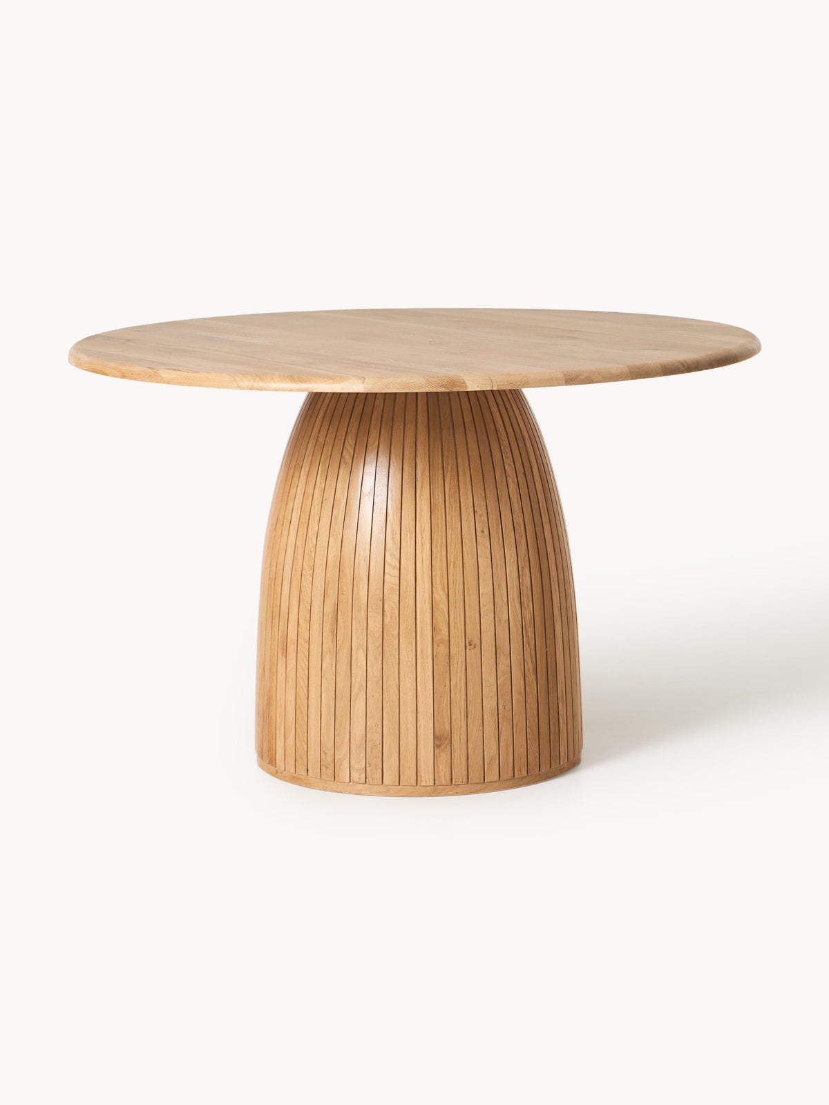Nelquil Round Dining Table with Fluted Texture, in Various Sizes