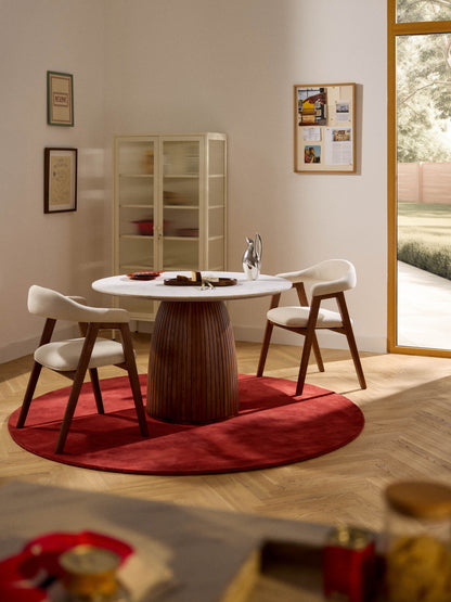 Nelquil Round Dining Table with Marble Tabletop, Ø 115 cm