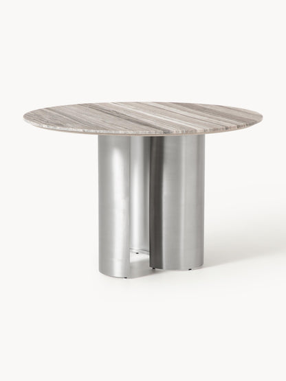 Noveno Round Dining Table with Marble Tabletop, Ø 120 cm
