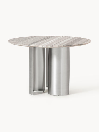 Noveno Round Dining Table with Marble Tabletop, Ø 120 cm