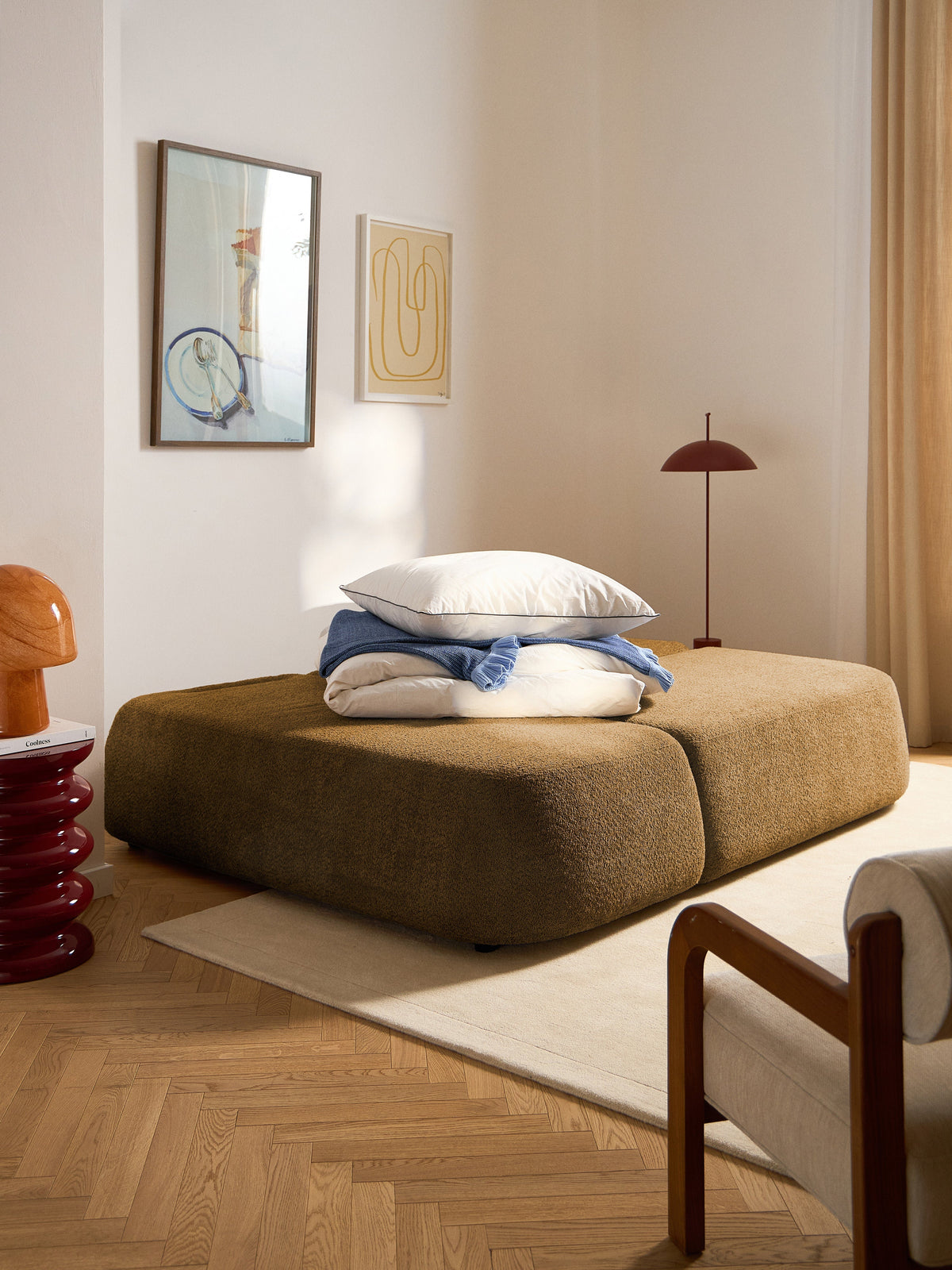 Paoilo Teddy Bouclé Sofa Bed with Storage