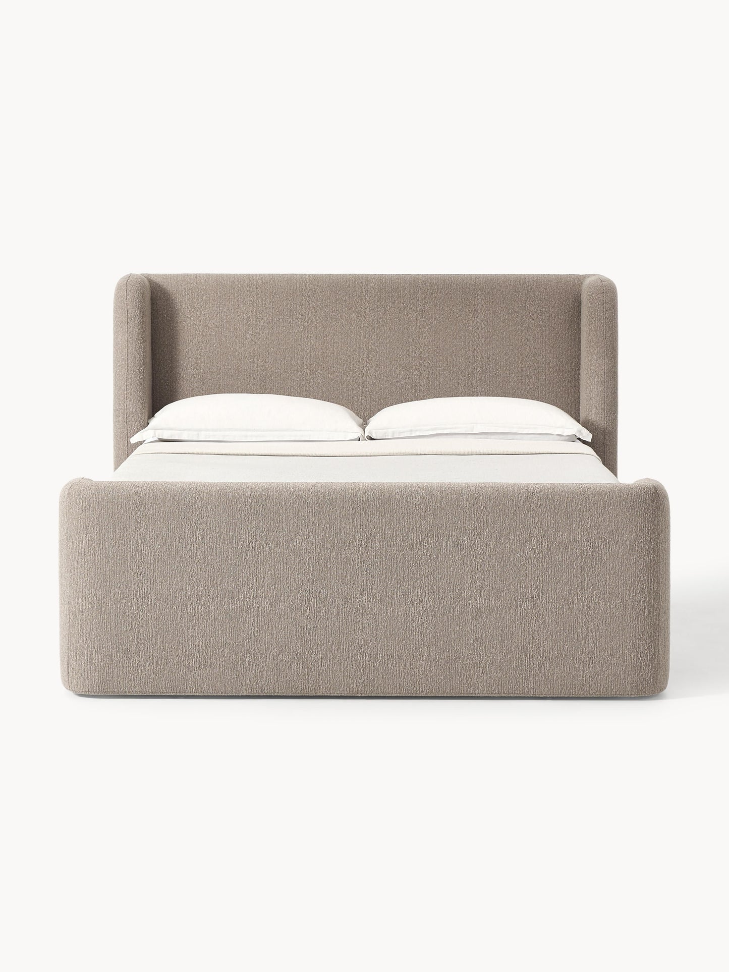 Perwell Box Spring Bed in Bouclé