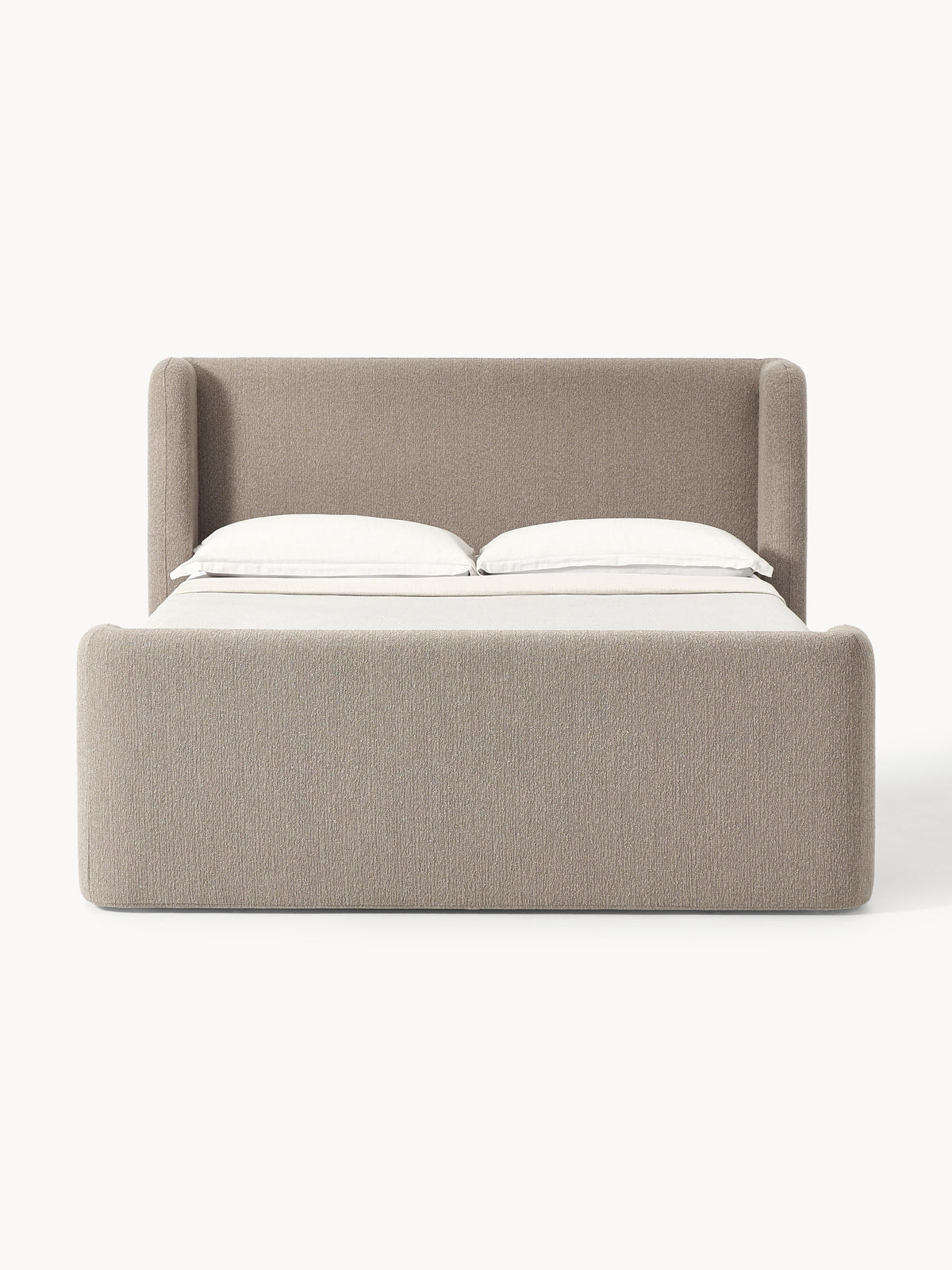 Perwell Box Spring Bed in Bouclé