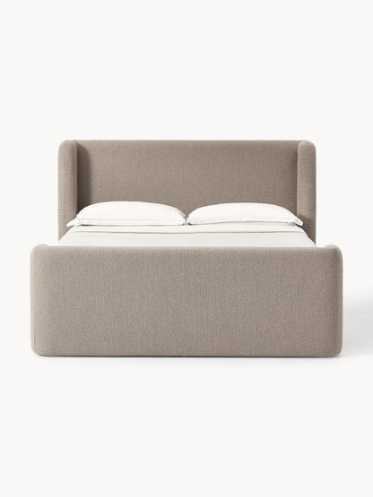 Perwell Box Spring Bed in Bouclé