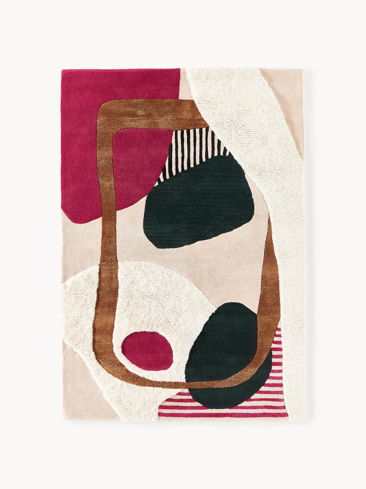Rosilo Wool Rug with High-Low Texture, Hand-Tufted