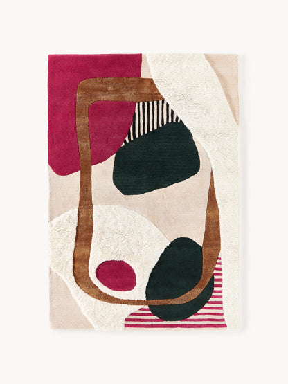 Rosilo Wool Rug with High-Low Texture, Hand-Tufted