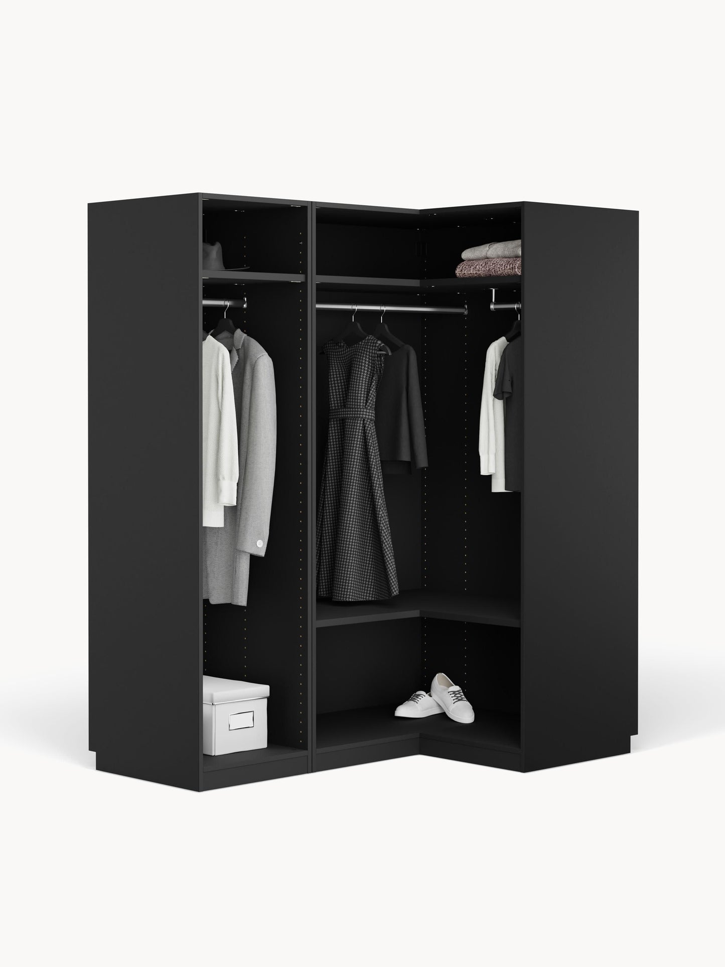 Simalba Modular Corner Wardrobe, 165 cm Wide, in Various Sizes