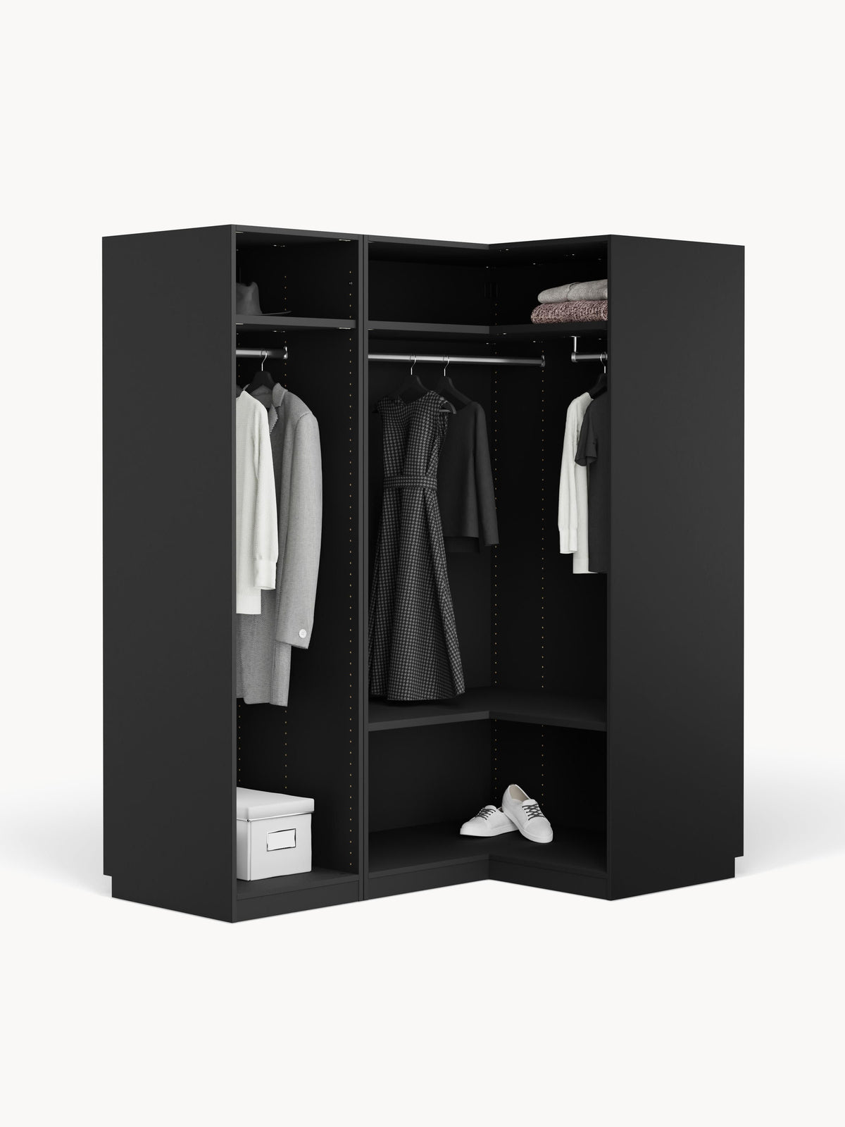 Simalba Modular Corner Wardrobe, 165 cm Wide, in Various Sizes