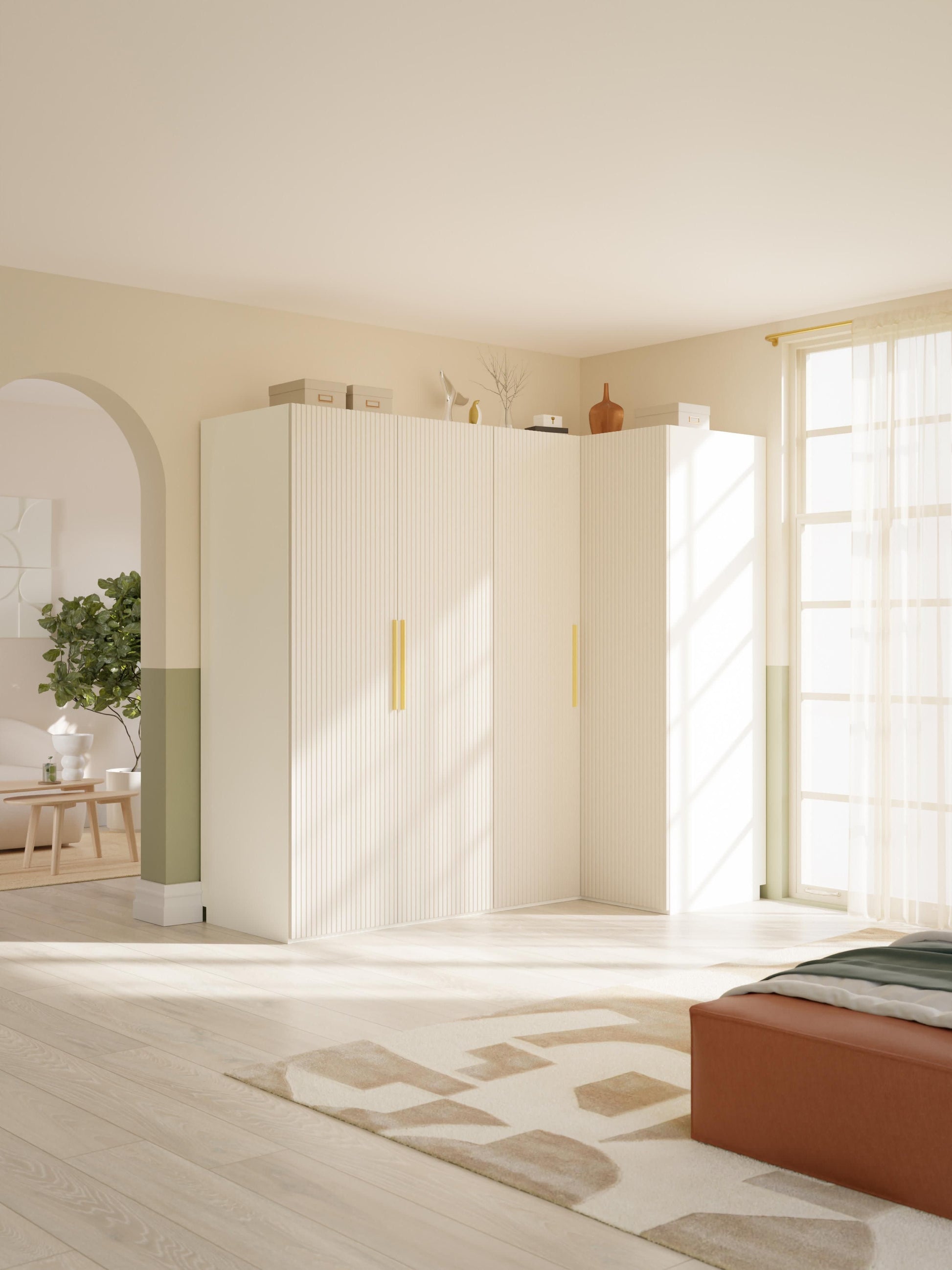 Simalba Modular Corner Wardrobe, 215 cm Wide, in Various Sizes