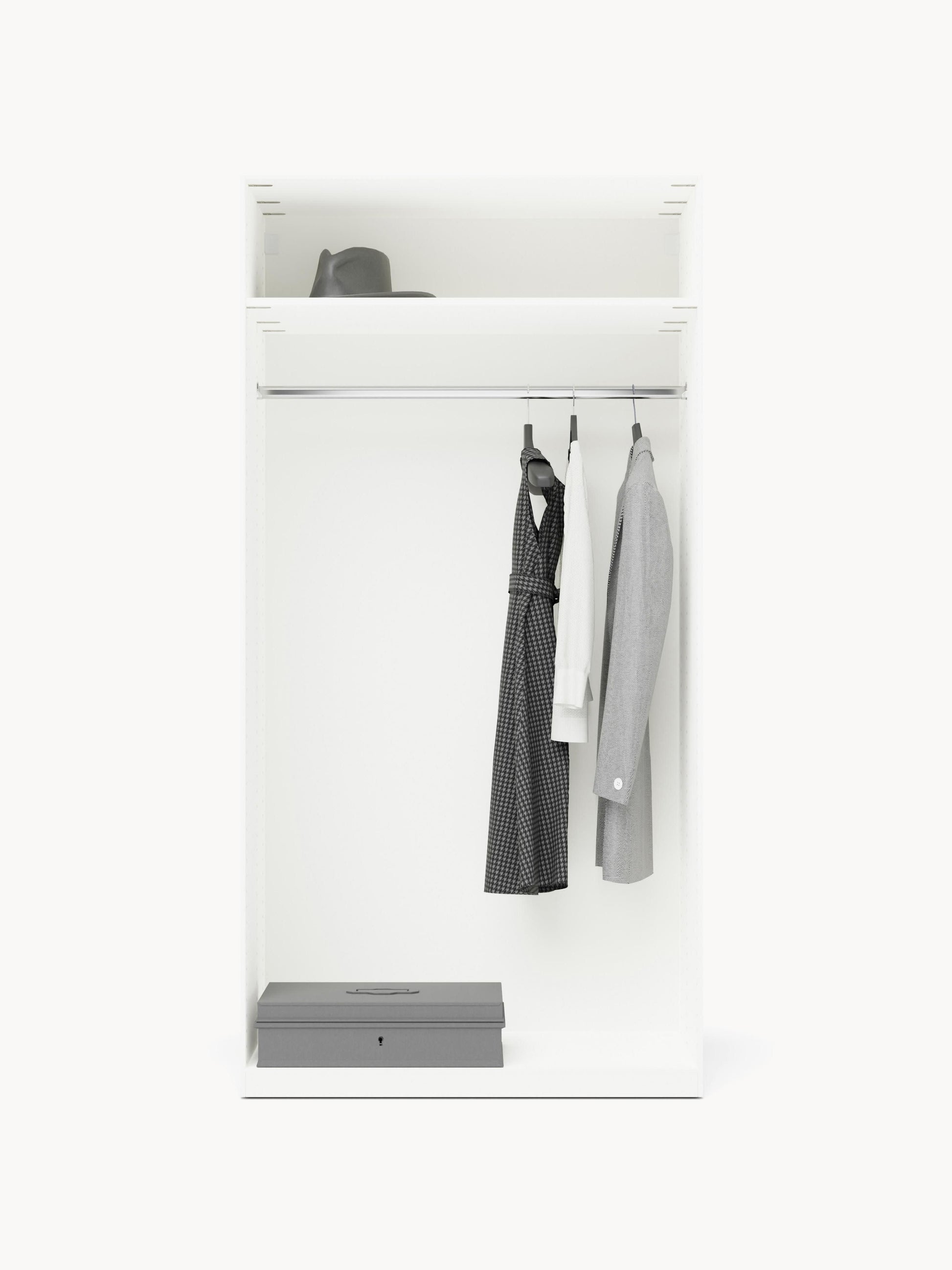Simalba Modular Hinged-Door Wardrobe, 100 cm Wide, in Various Sizes