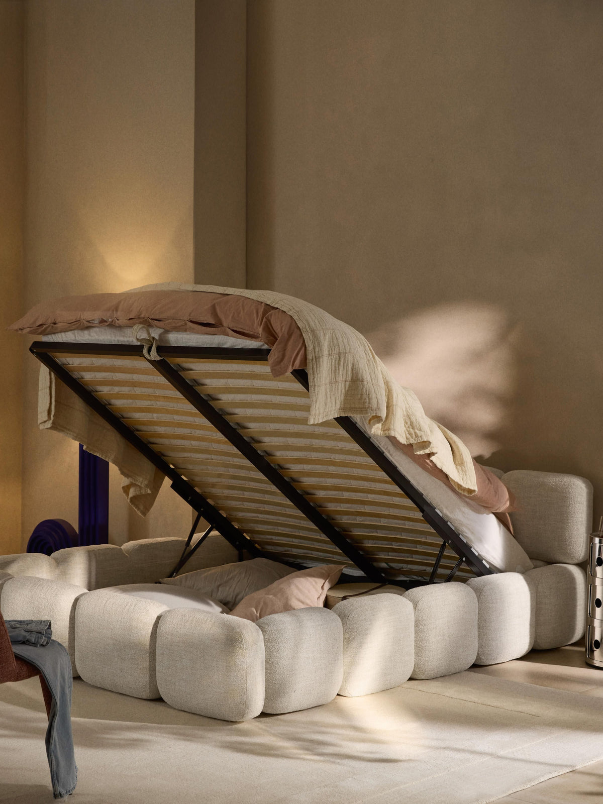 Taylisa Bouclé Upholstered Bed with Storage