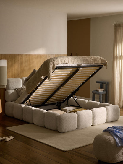 Taylisa Teddy Bouclé Upholstered Bed with Storage