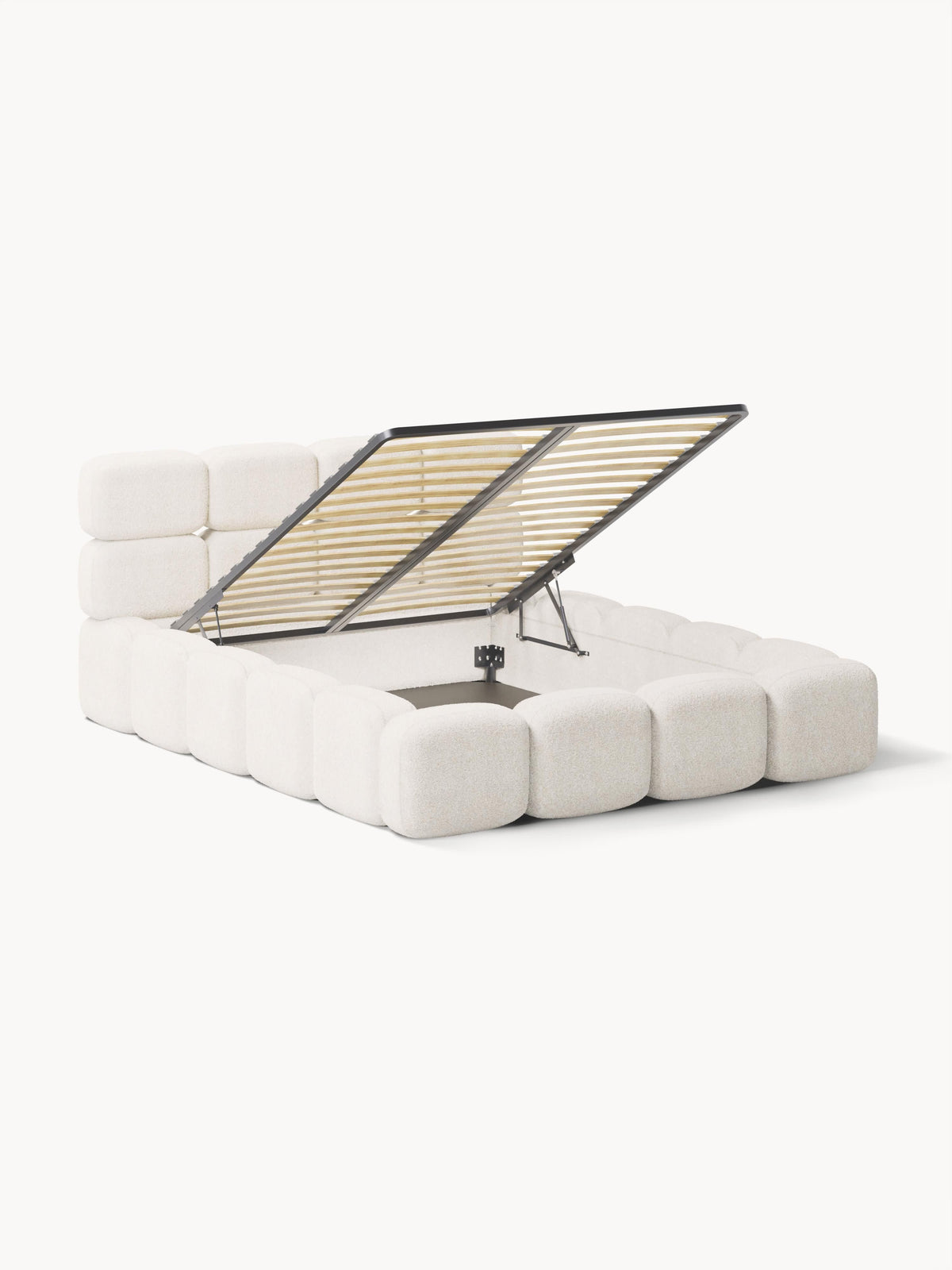 Taylisa Teddy Bouclé Upholstered Bed with Storage