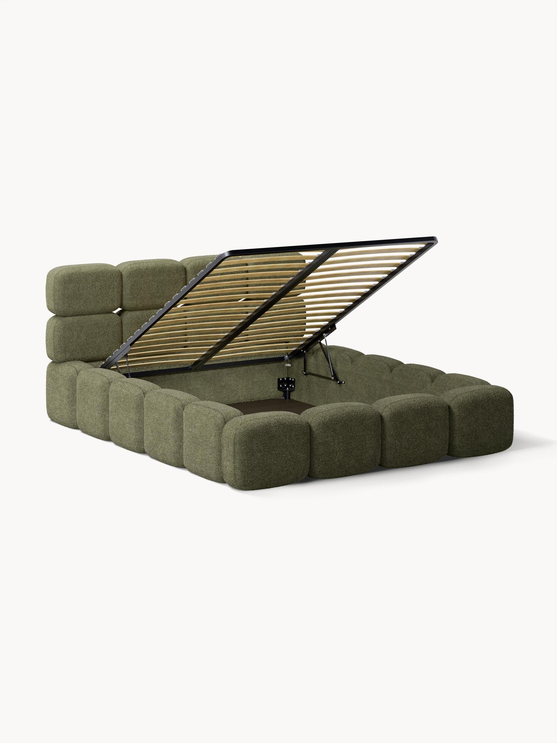 Taylisa Teddy Bouclé Upholstered Bed with Storage