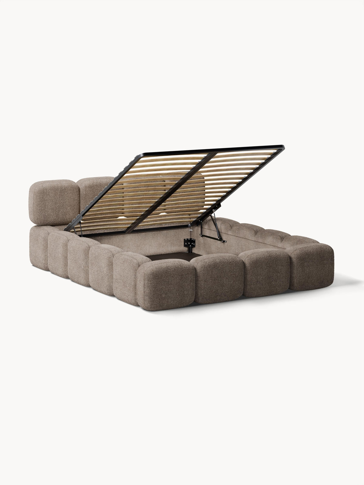 Taylisa Teddy Bouclé Upholstered Bed with Storage