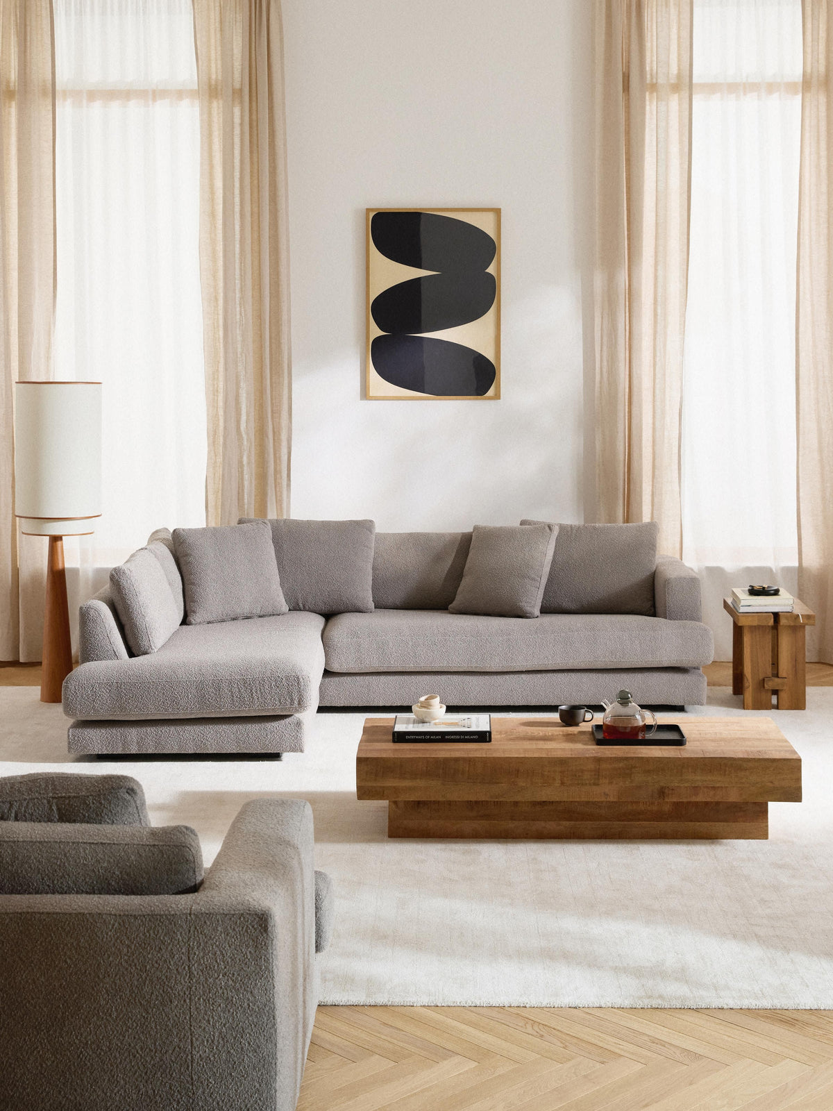 Triboral Corner Sofa in Bouclé