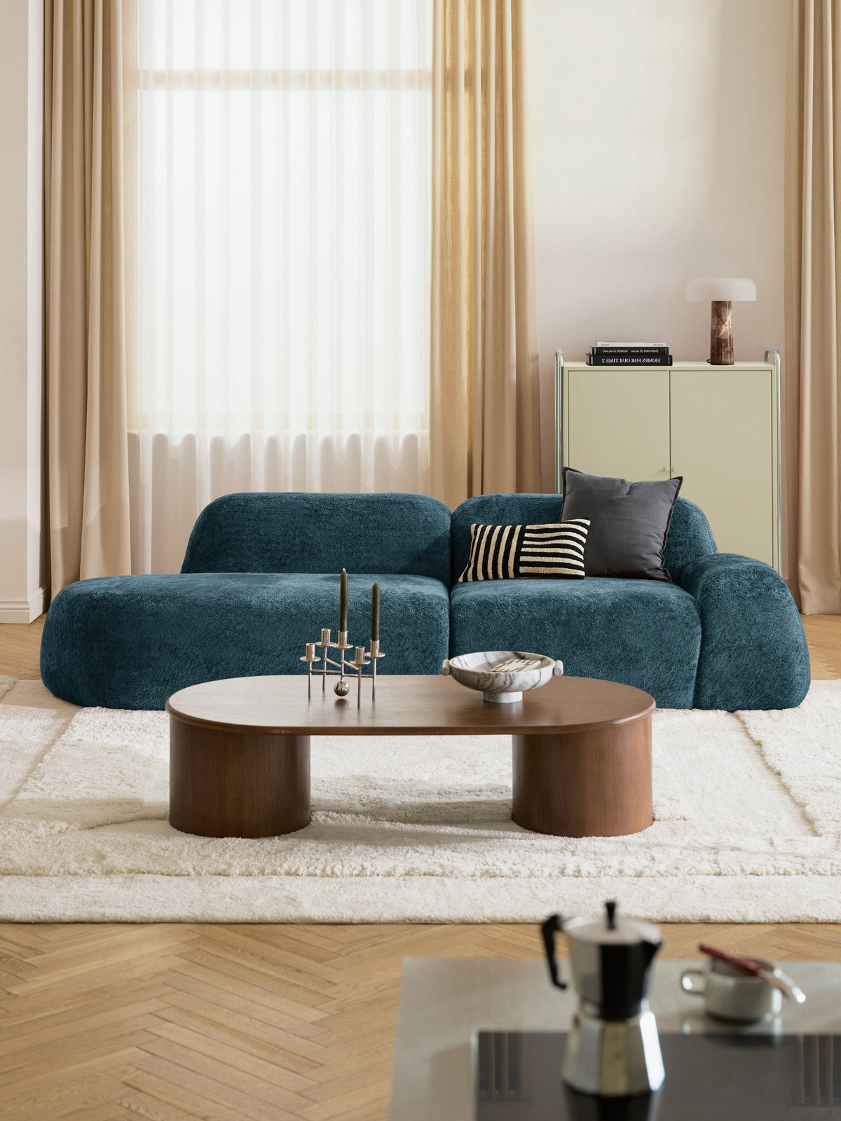 Wolprima Modular Chaise in Teddy Bouclé (3-Seater)