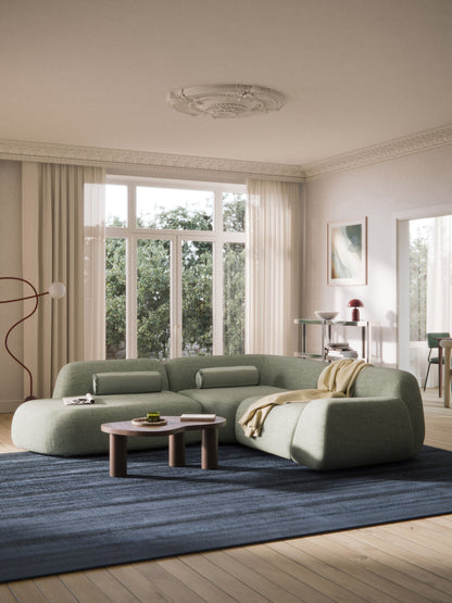 Wolprima Modular Corner Sofa (4-Seater) in Bouclé with Chaise Longue