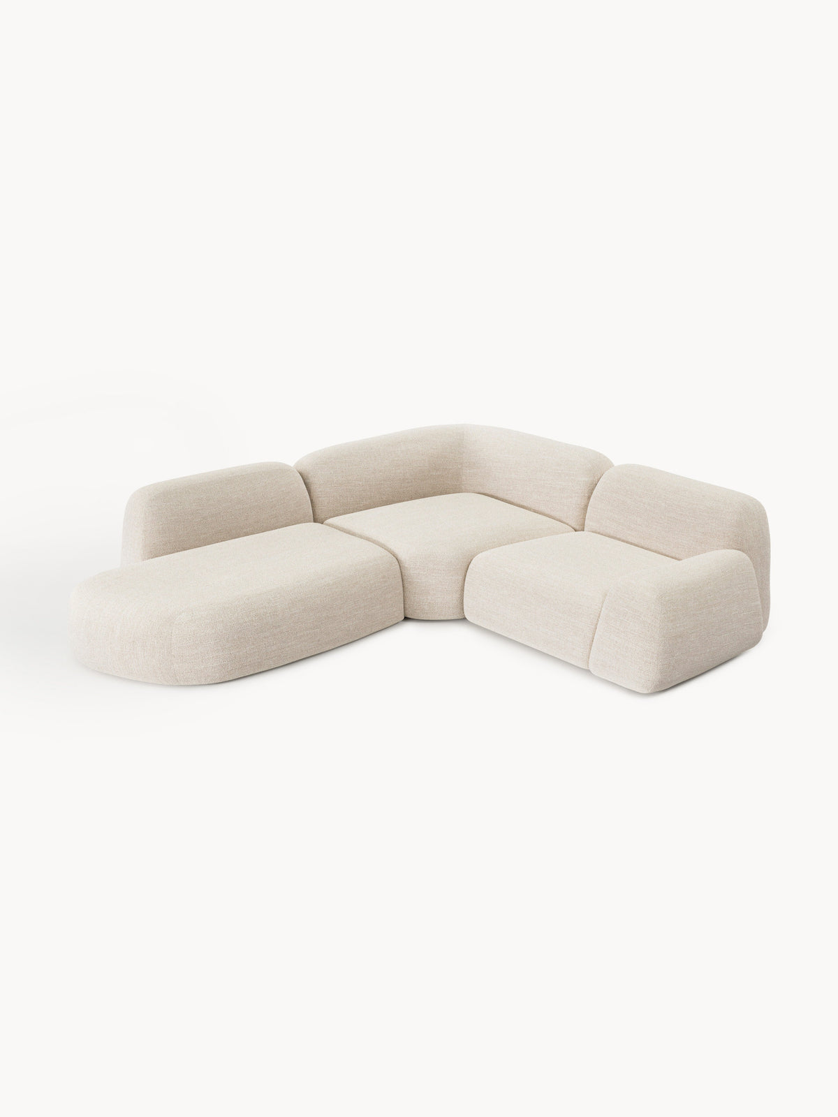 Wolprima Modular Corner Sofa (4-Seater) in Bouclé with Chaise Longue
