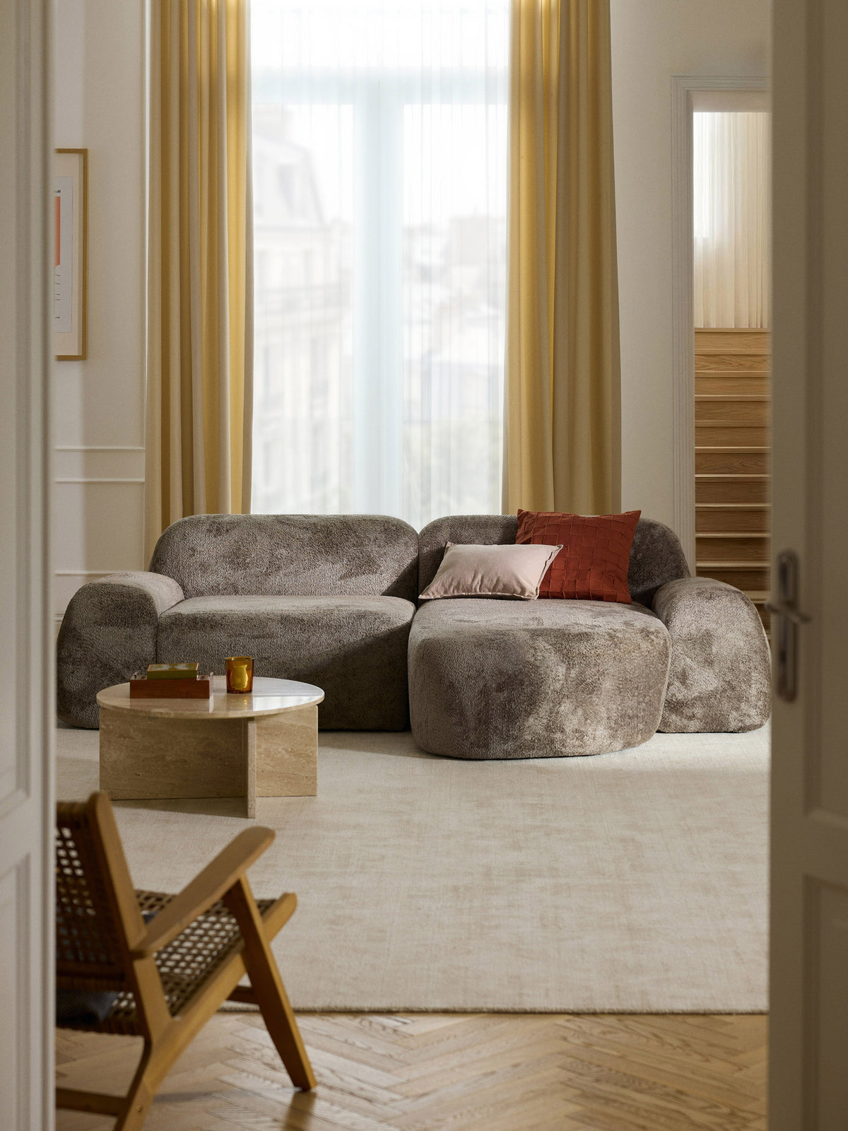 Wolprima Modular Corner Sofa in Teddy Bouclé (3-Seater)
