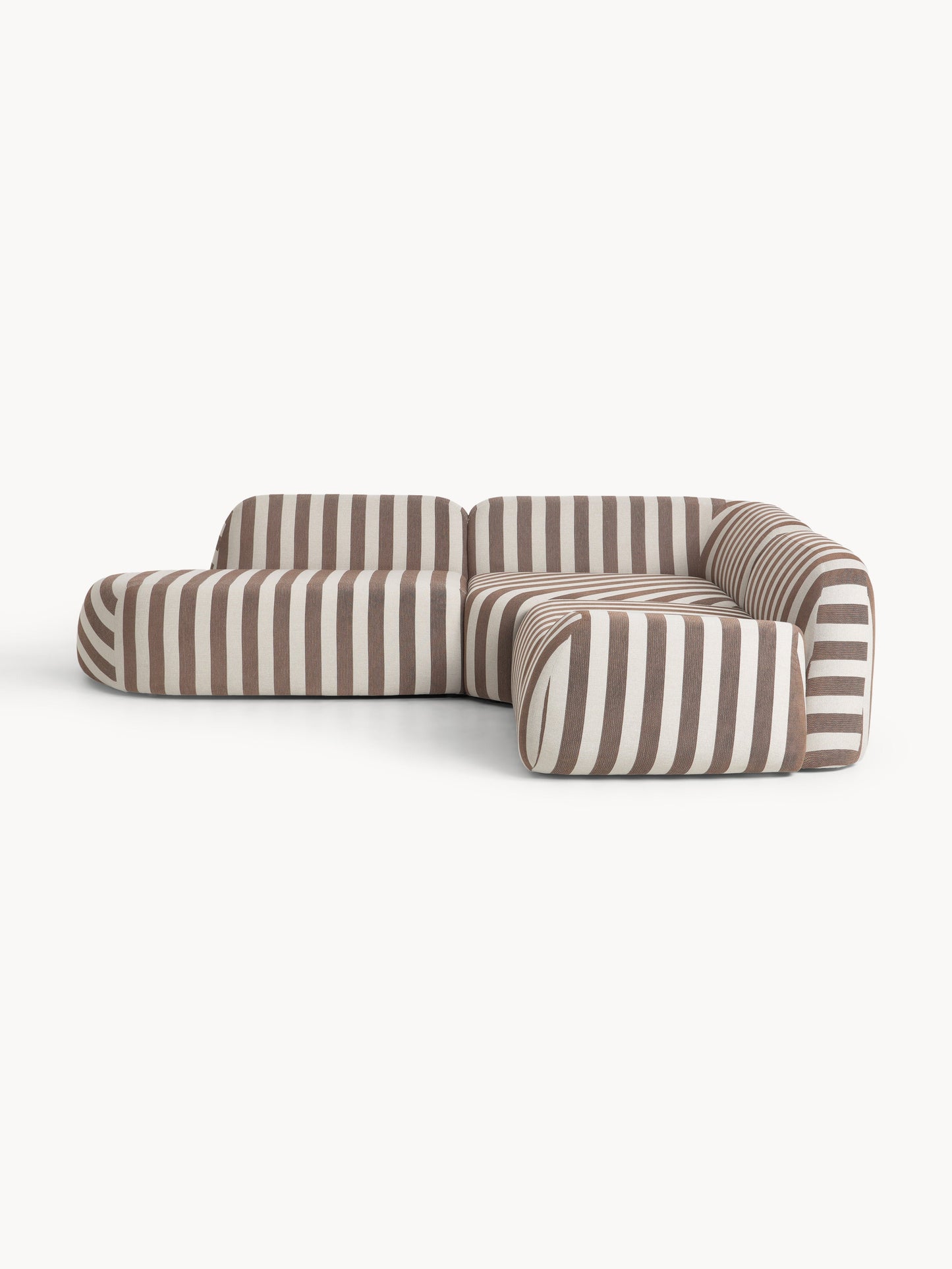 Wolprima Modular Striped Corner Sofa (4-Seater) with Chaise Longue