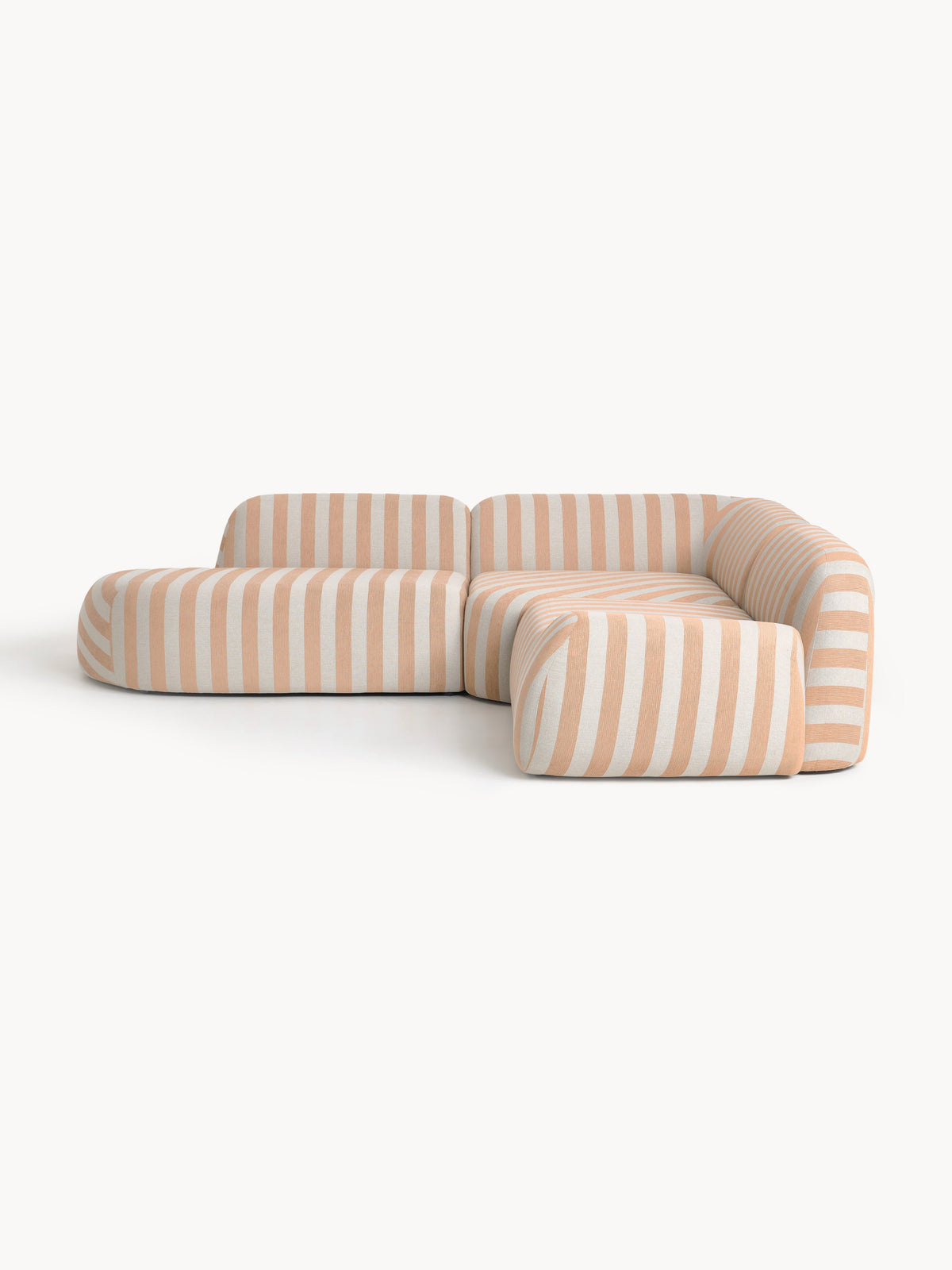 Wolprima Modular Striped Corner Sofa (4-Seater) with Chaise Longue