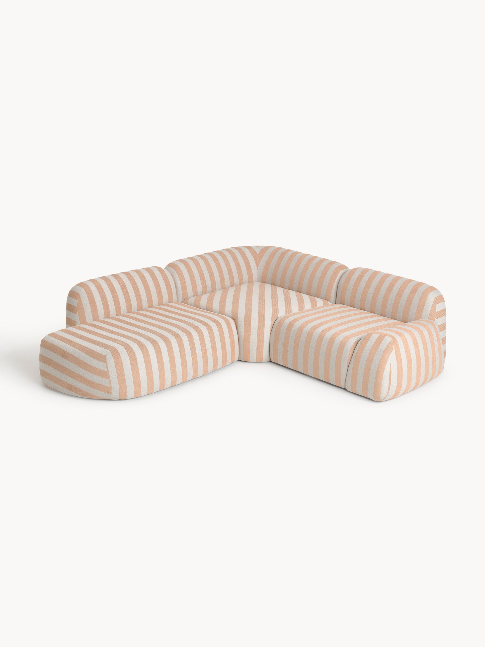 Wolprima Modular Striped Corner Sofa (4-Seater) with Chaise Longue