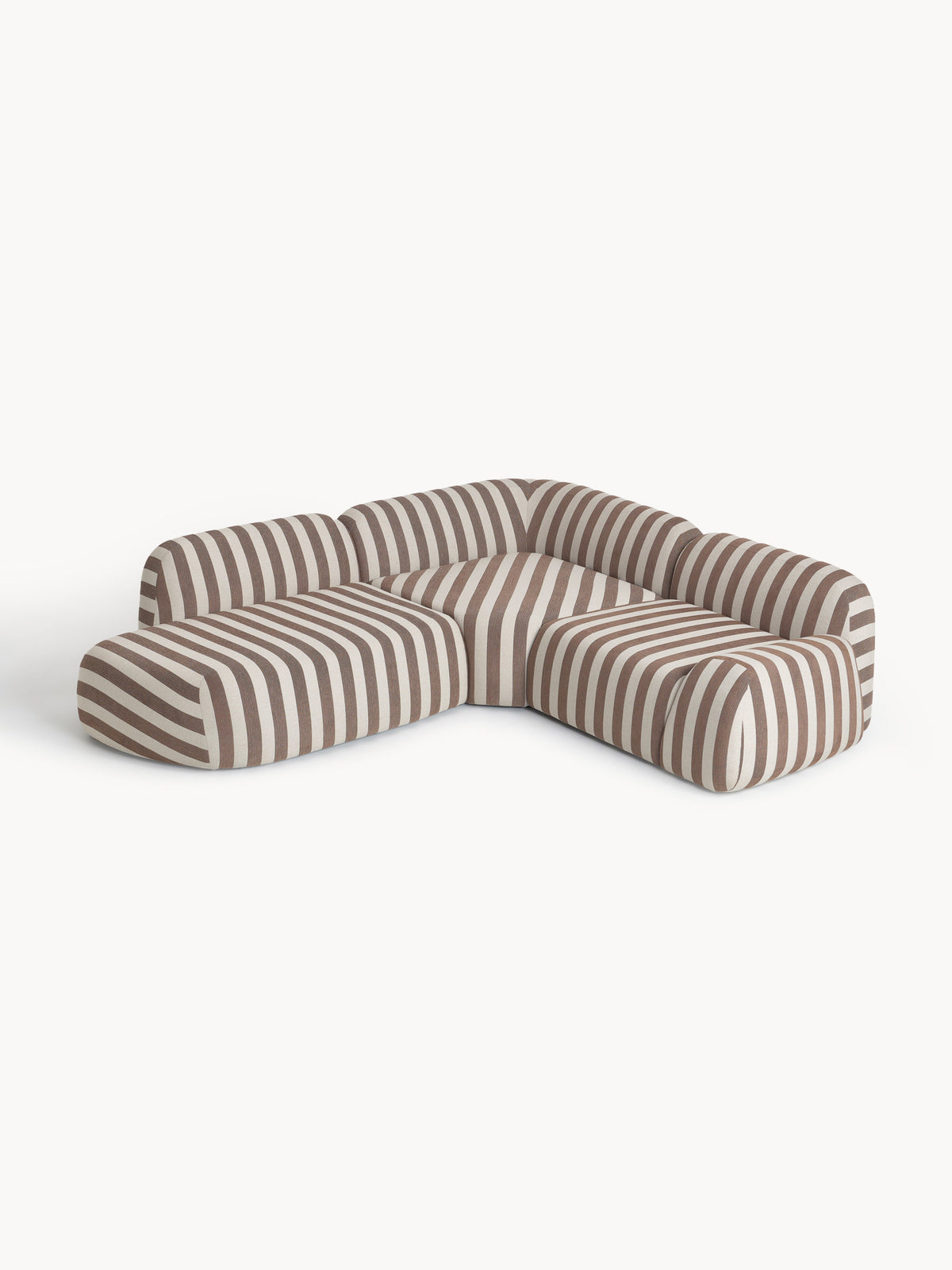 Wolprima Modular Striped Corner Sofa (4-Seater) with Chaise Longue