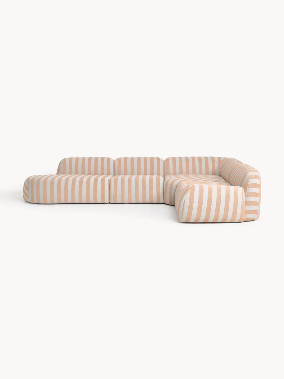 Wolprima Modular Striped Corner Sofa, XL, with Chaise Longue