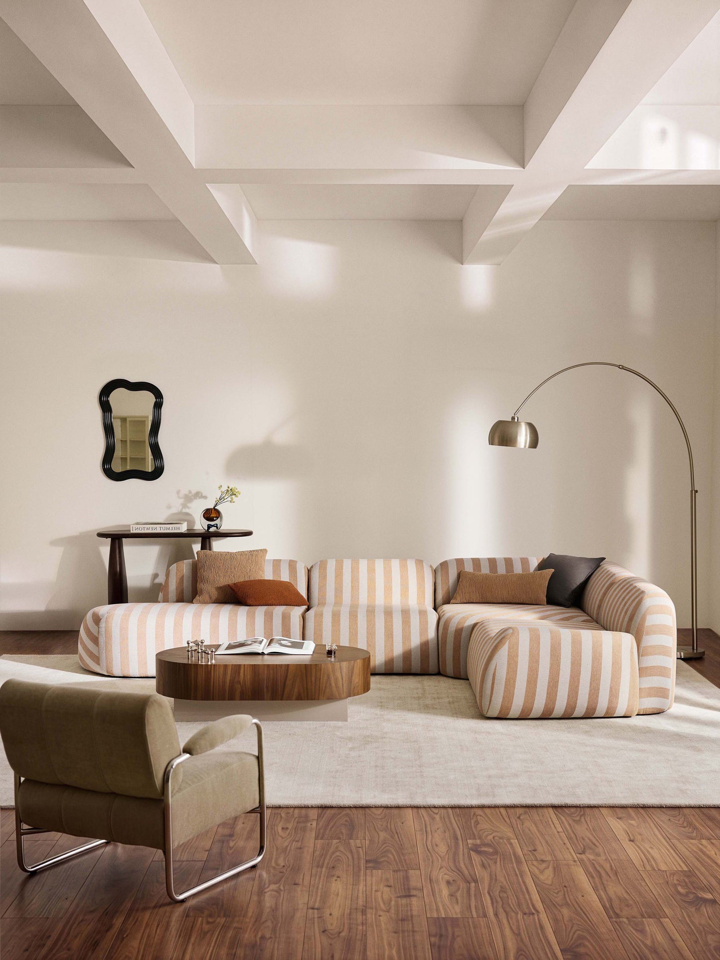Wolprima Modular Striped Corner Sofa, XL, with Chaise Longue