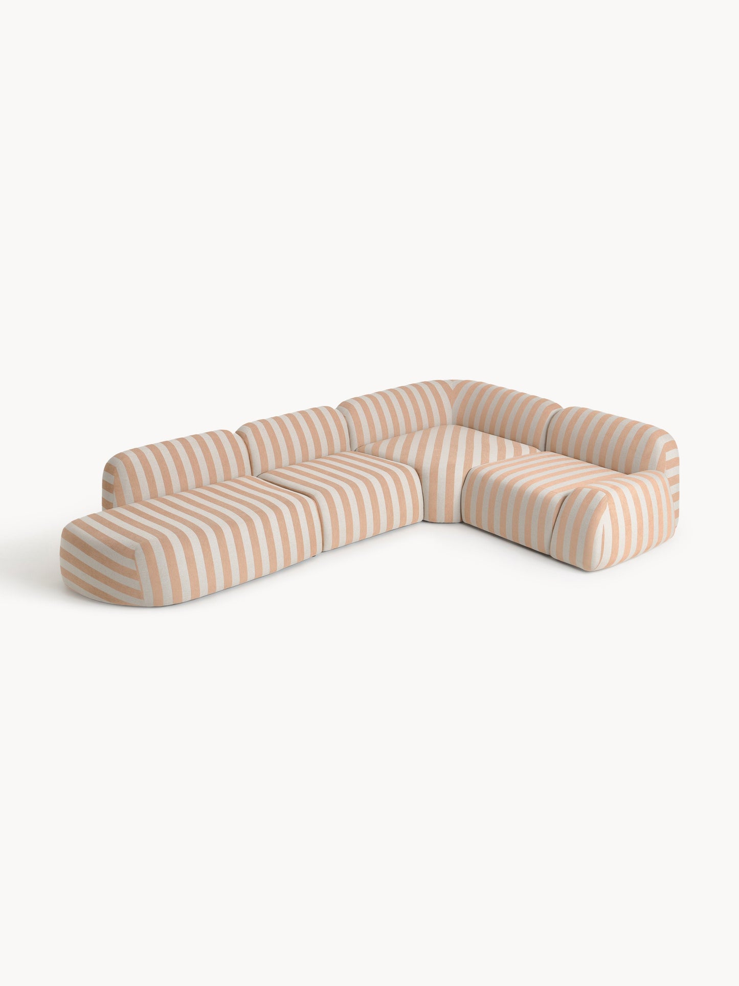 Wolprima Modular Striped Corner Sofa, XL, with Chaise Longue