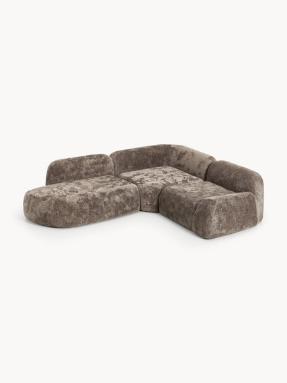 Wolprima Modular Teddy Bouclé Corner Sofa (4-Seater) with Chaise Longue