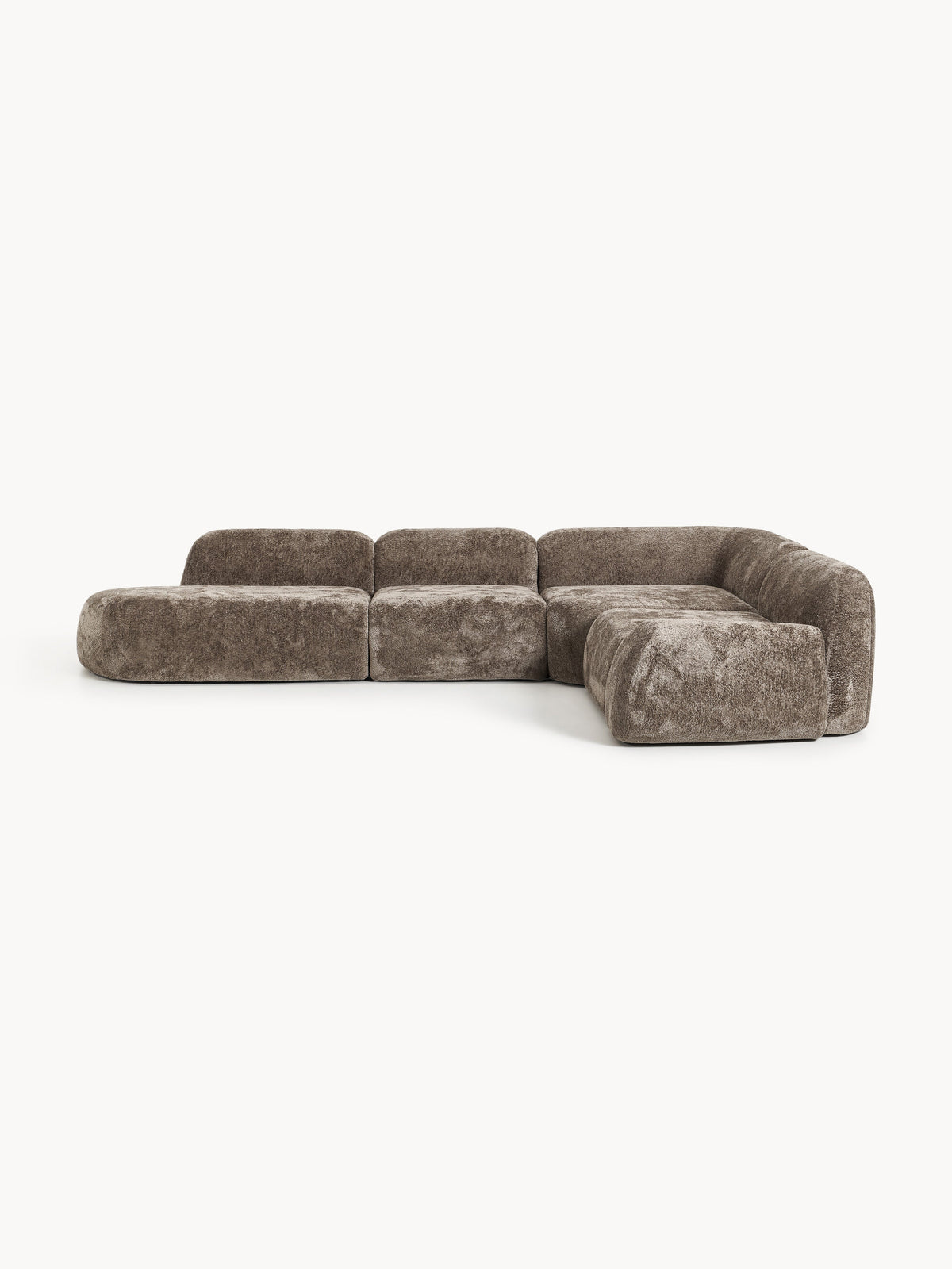 Wolprima Modular XL Teddy Bouclé Corner Sofa with Chaise Longue