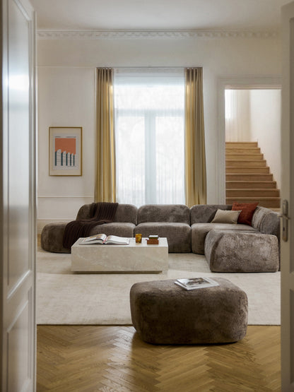 Wolprima Modular XL Teddy Bouclé Corner Sofa with Chaise Longue