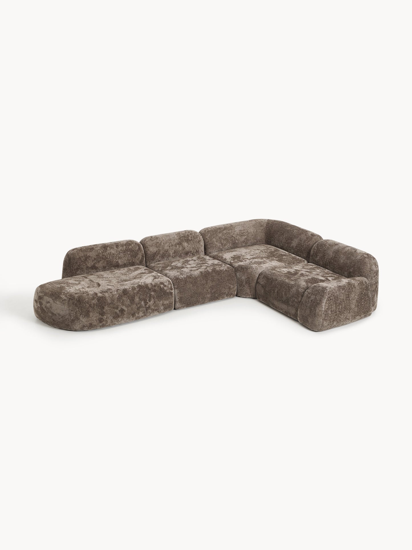 Wolprima Modular XL Teddy Bouclé Corner Sofa with Chaise Longue