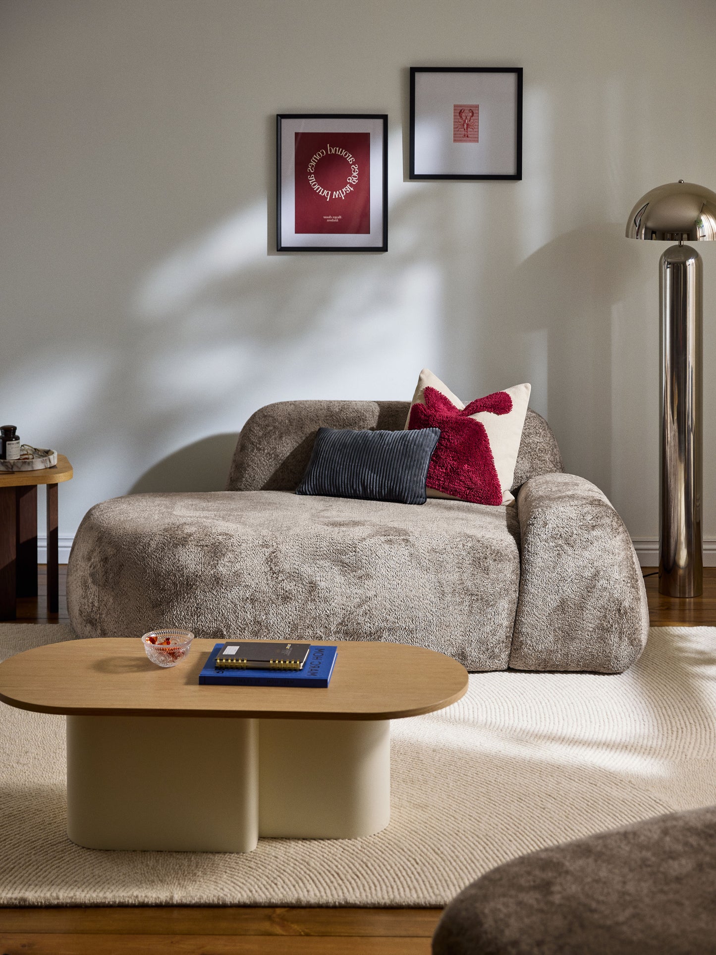 Wolprima Teddy Bouclé Sofa (2-Seater) with Chaise Longue