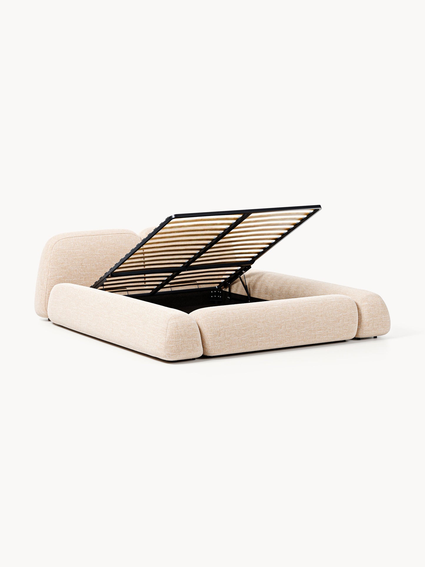 Wolprima Upholstered Storage Bed in Bouclé